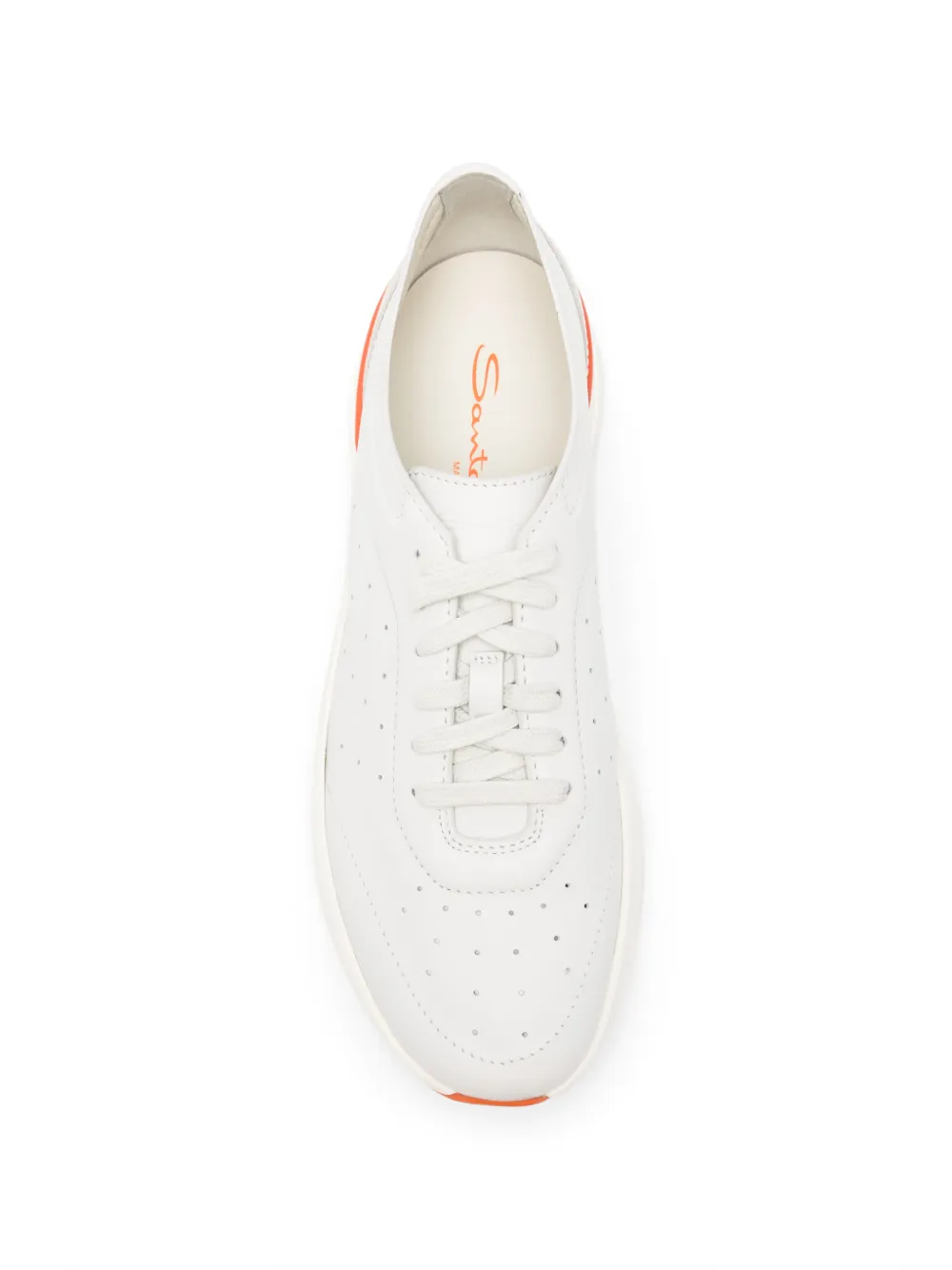 Santoni Easy Bounce perforated panelled sneakers Wit