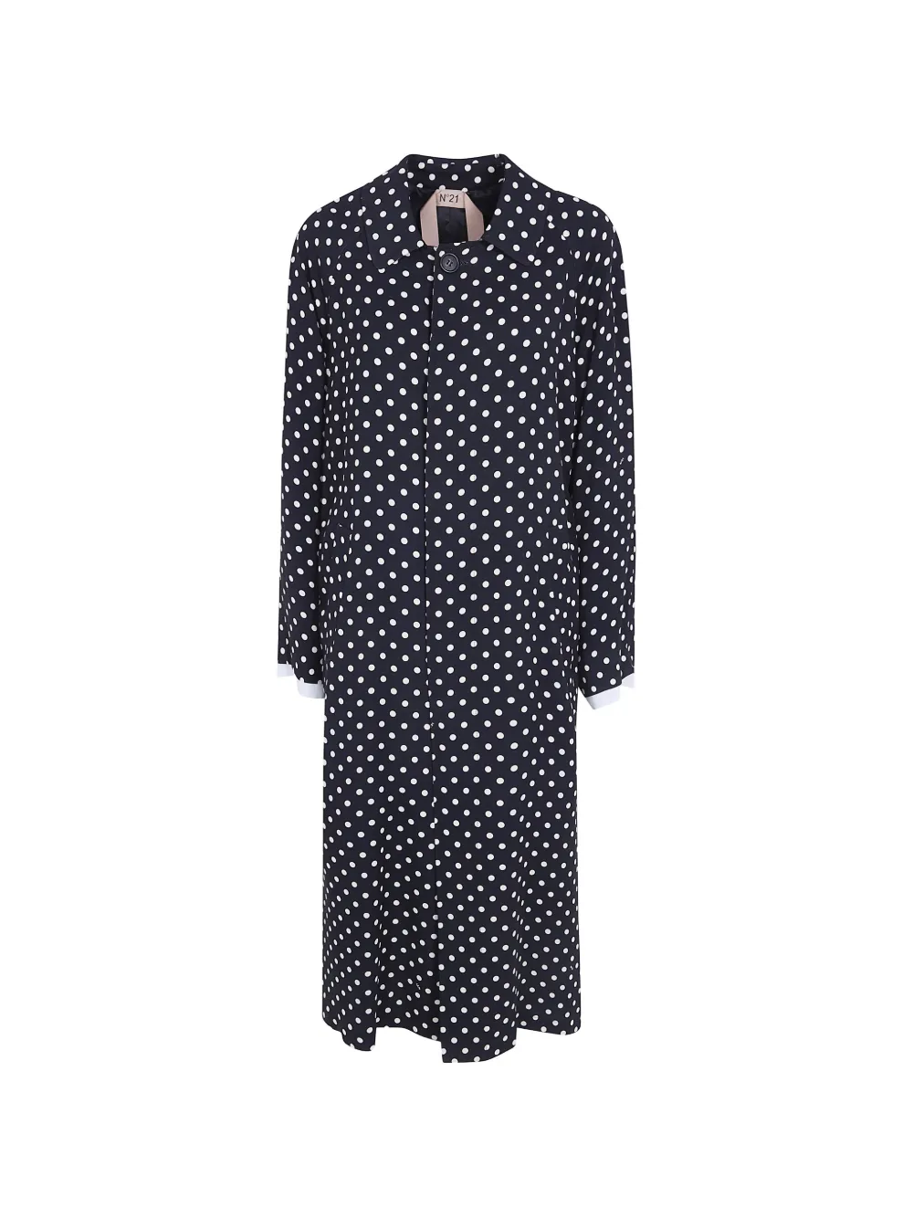 Nº21 polka-dot raglan-sleeve coat - Blu