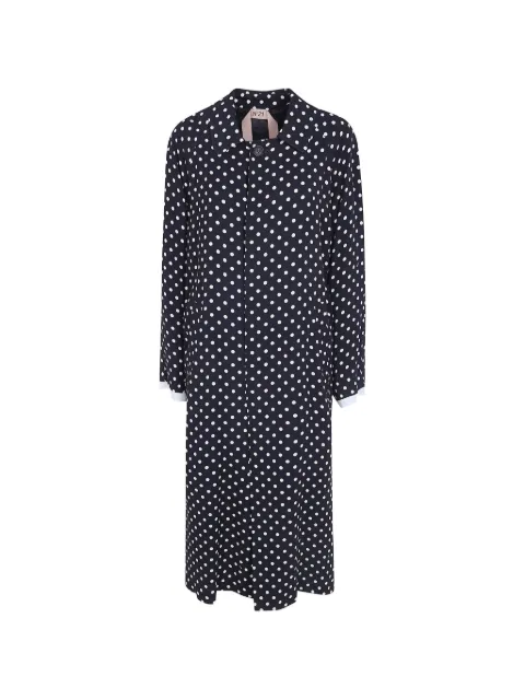 Nº21 polka-dot raglan-sleeve coat