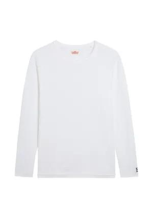 Moncler logo-embroidered long-sleeve T-shirt | White | FARFETCH