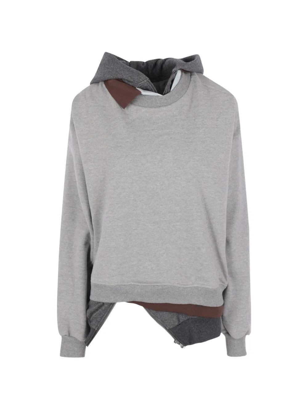 August Barron layered-effect hoodie - Grigio