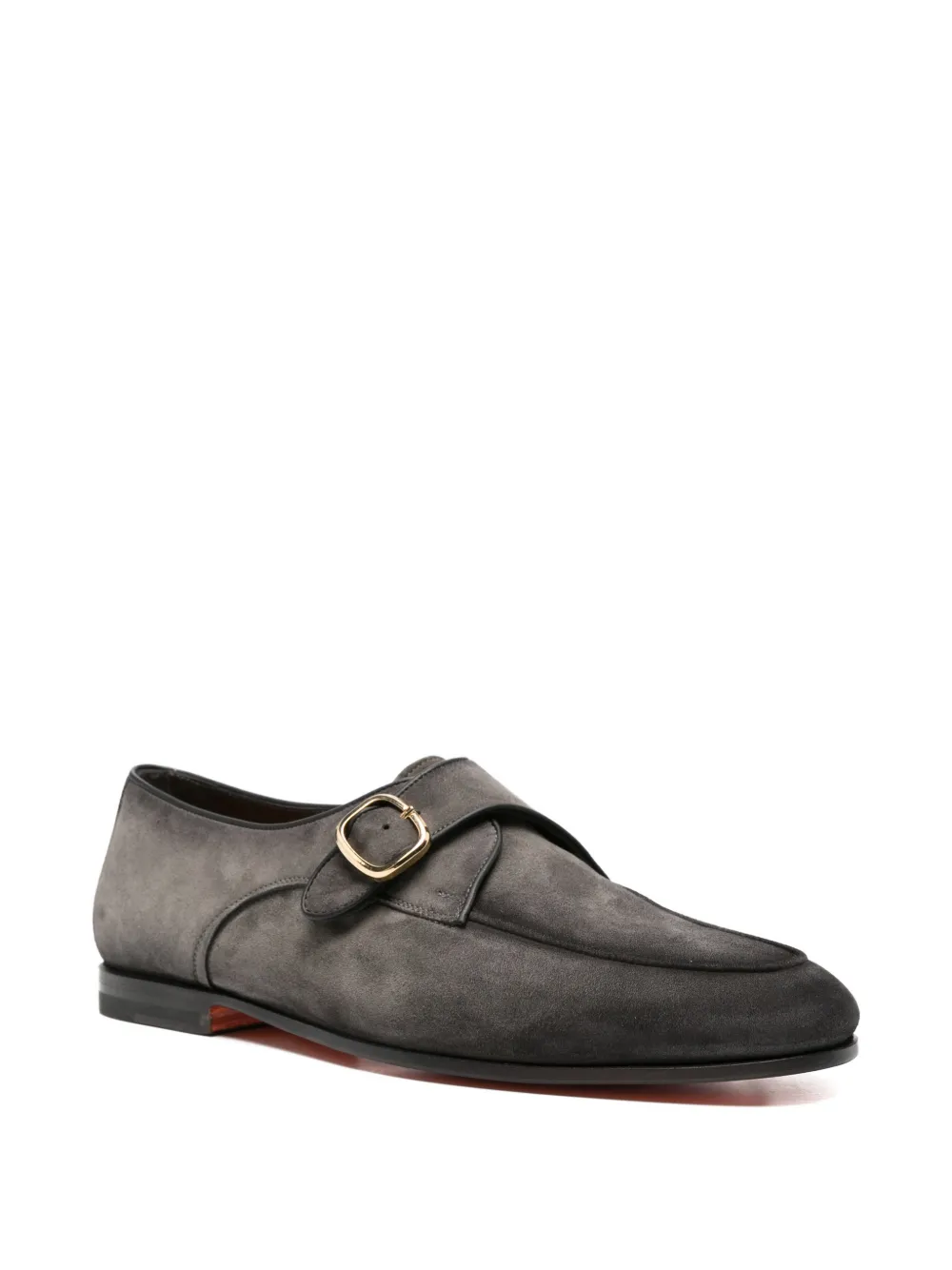 Santoni buckle-fastening suede monk shoes Grijs