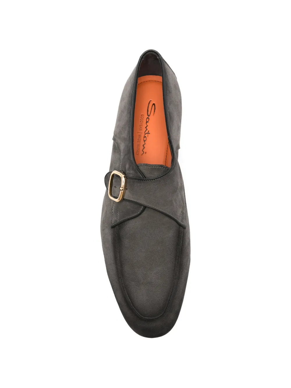 Santoni buckle-fastening suede monk shoes Grijs