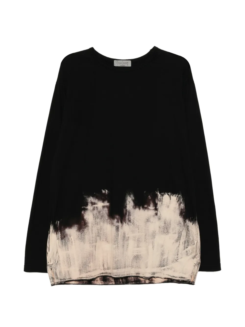 Yohji Yamamoto discharge combed T-shirt - Nero