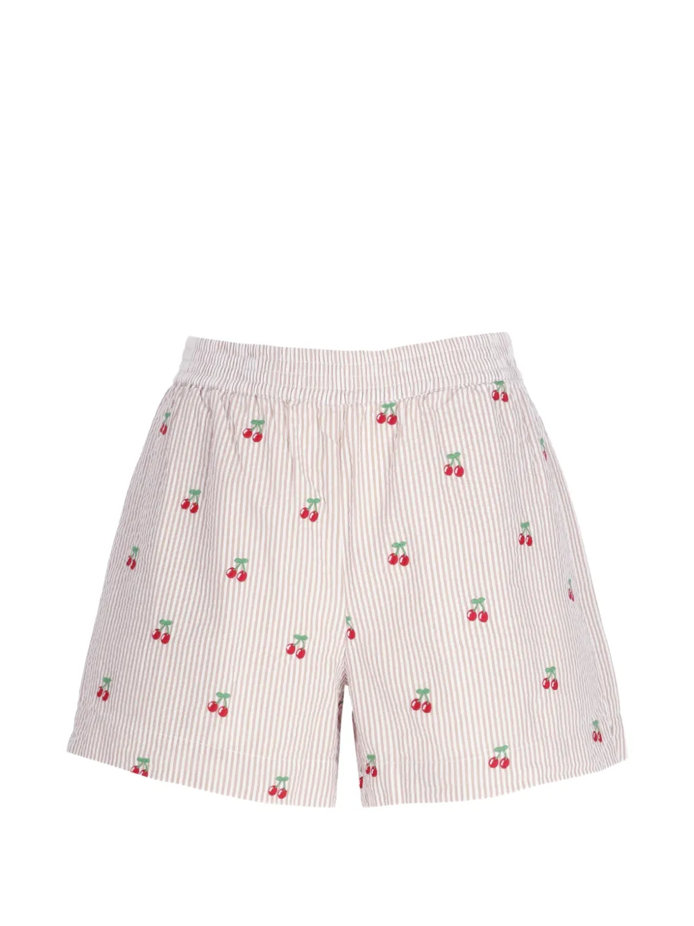 MC2 Saint Barth Meave seersucker shorts met geborduurde kersen Wit