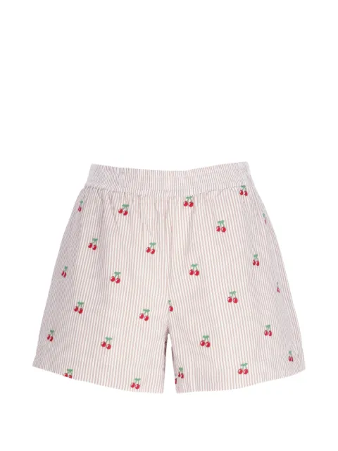 MC2 Saint Barth Meave seersucker cherry-embroidered shorts