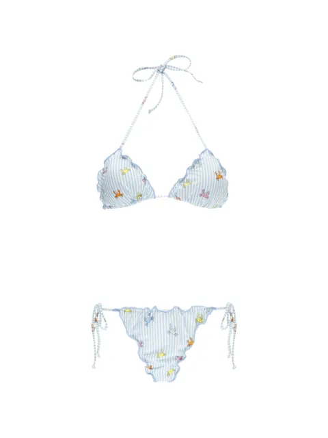 MC2 Saint Barth Sagitami striped crab-print bikini