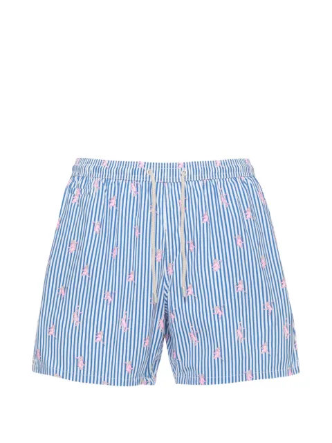 MC2 Saint Barth monkey-print striped swim shorts