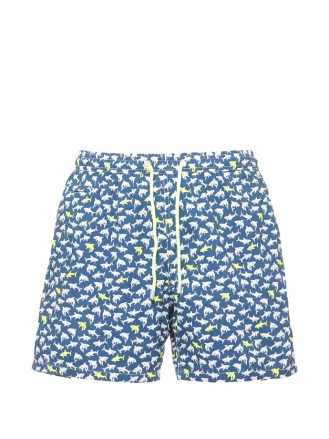 MC2 Saint Barth Jean Lighting Micro shark-print drawstring swim shorts