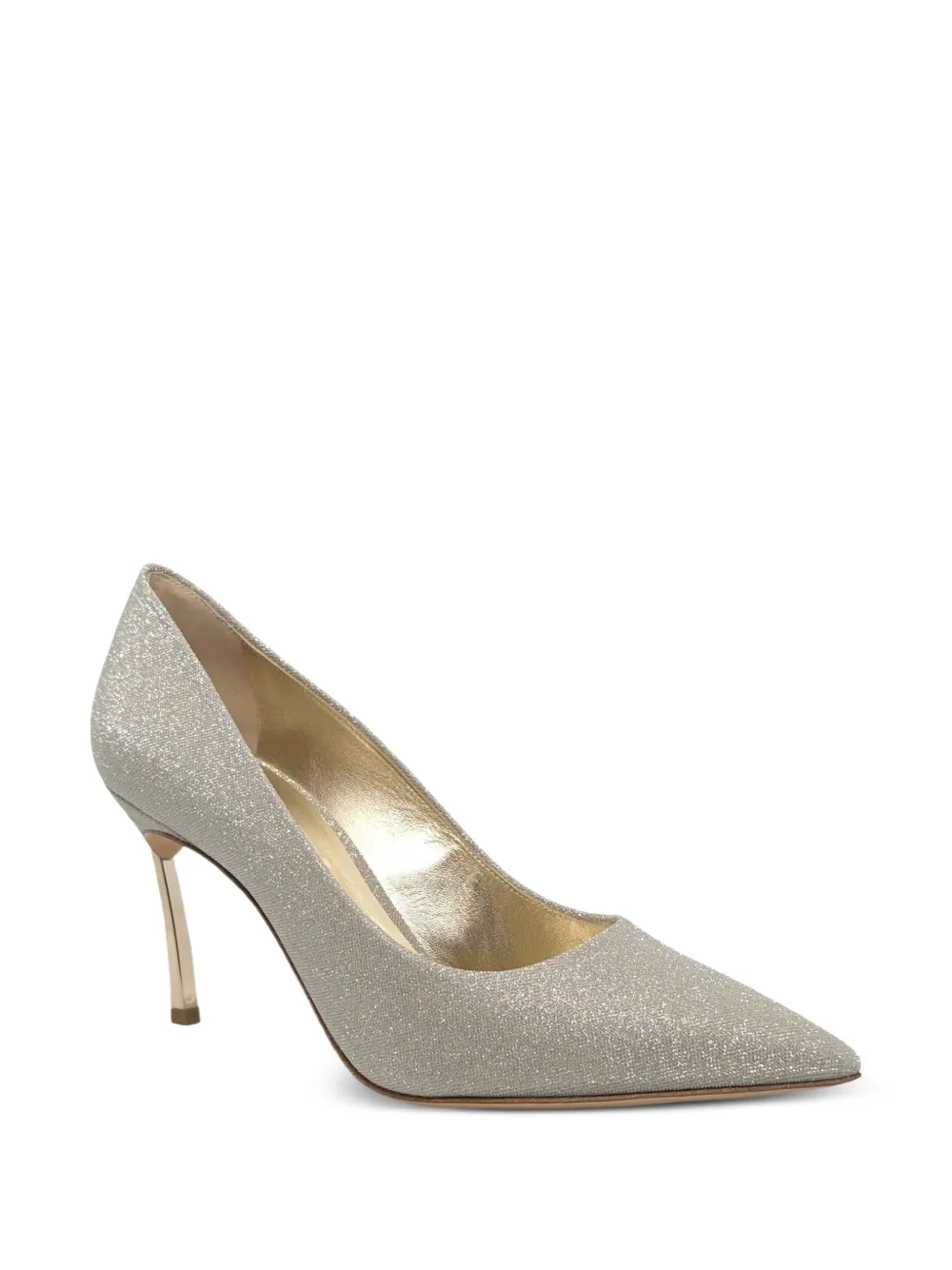Casadei Blade glitter-effect heeled pumps Zilver