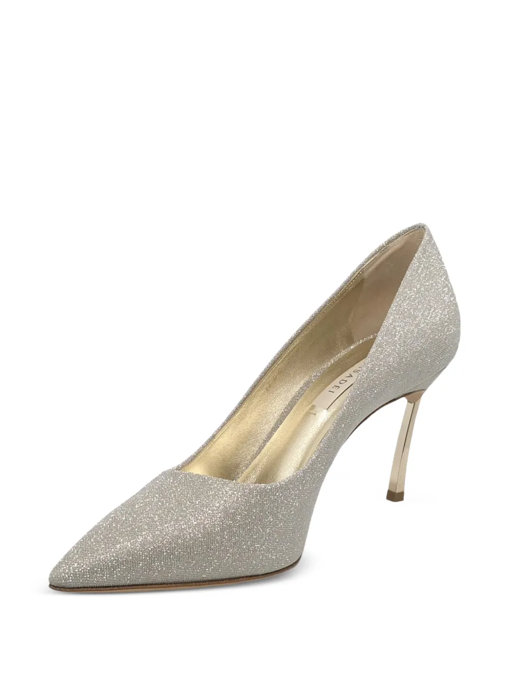 Casadei Blade glitter-effect heeled pumps Zilver