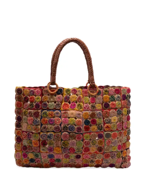 Jamin Puech Mosaique raffia tote bag