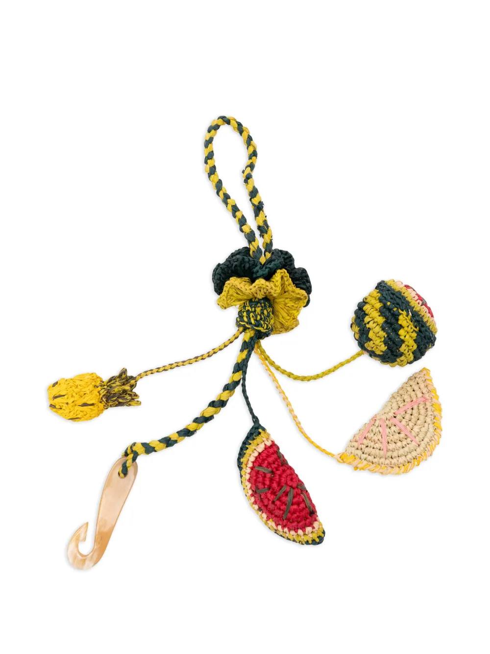 Jamin Puech fruit-charm raffia bag charm - Gelb