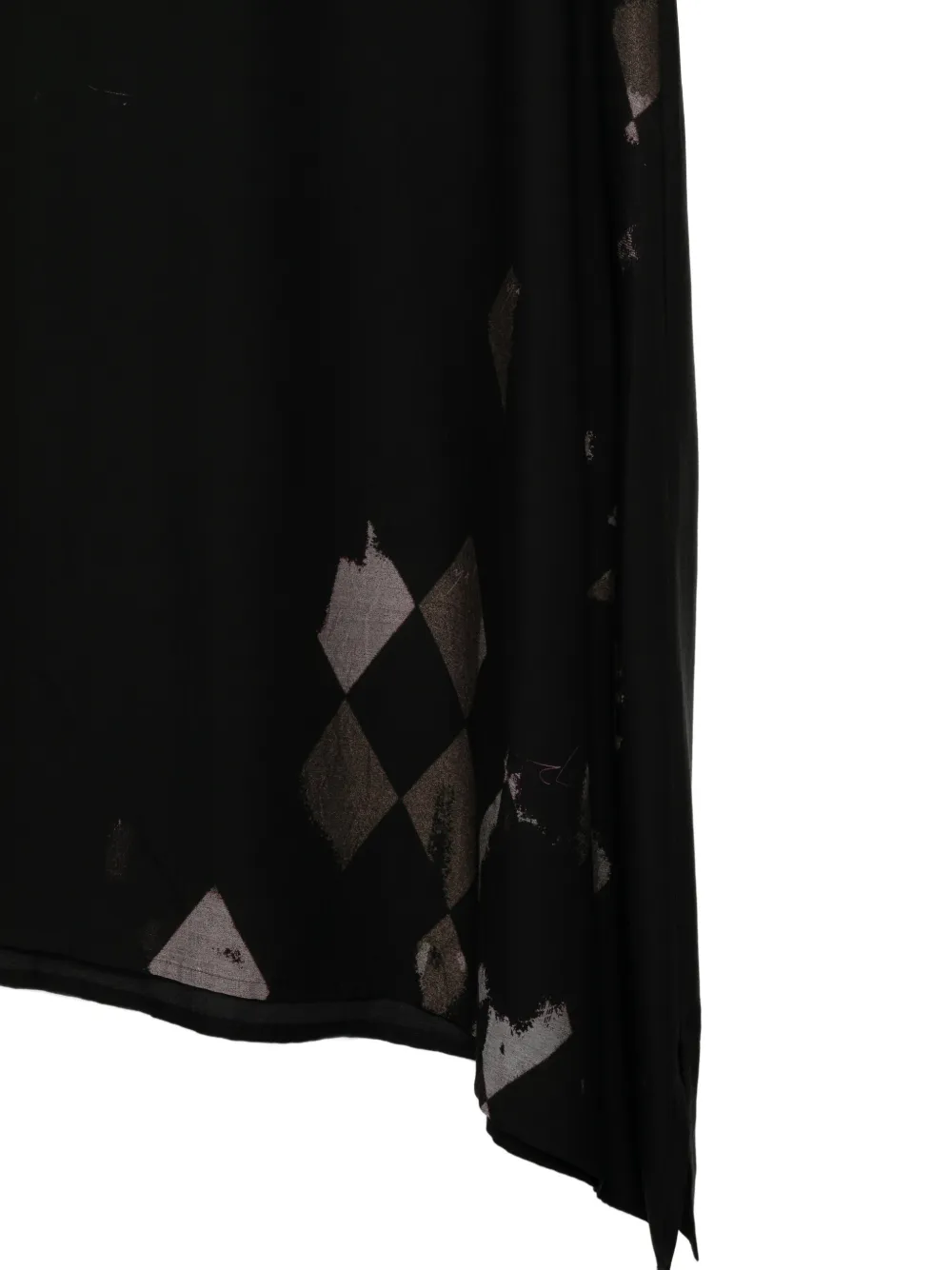 Y's Asymmetrische jurk met argyle print Zwart