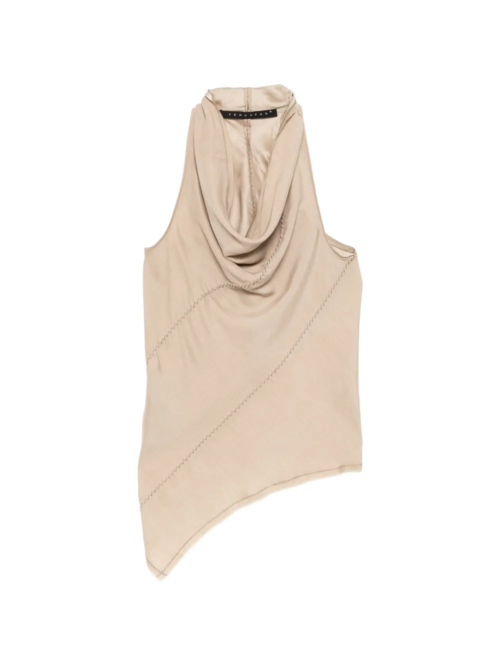 YEHUAFAN draped-neck top - Marrone