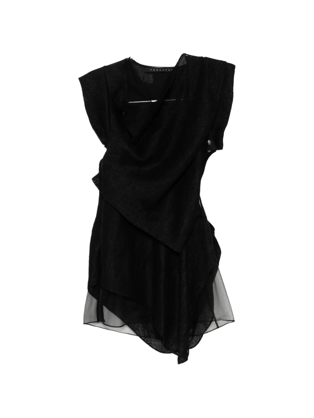 YEHUAFAN draped top - Nero