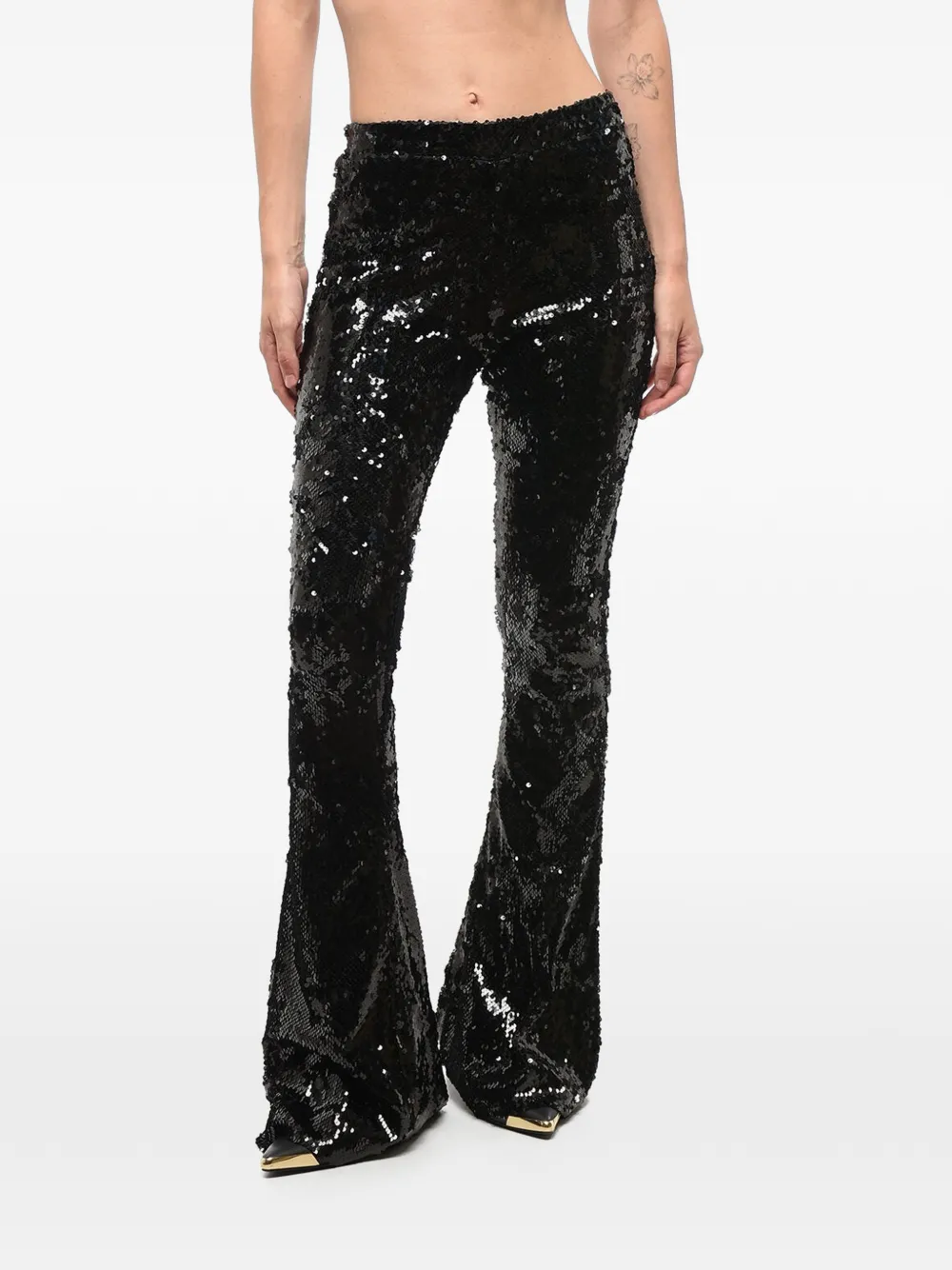 Adriana Hot Couture sequin-embellished flared trousers - Schwarz