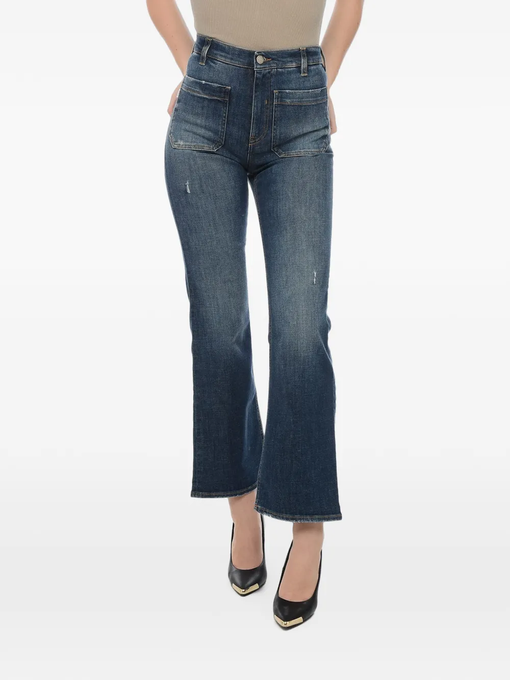 TWO WOMEN TWO MEN Gerbera patch-pocket jeans - Blau
