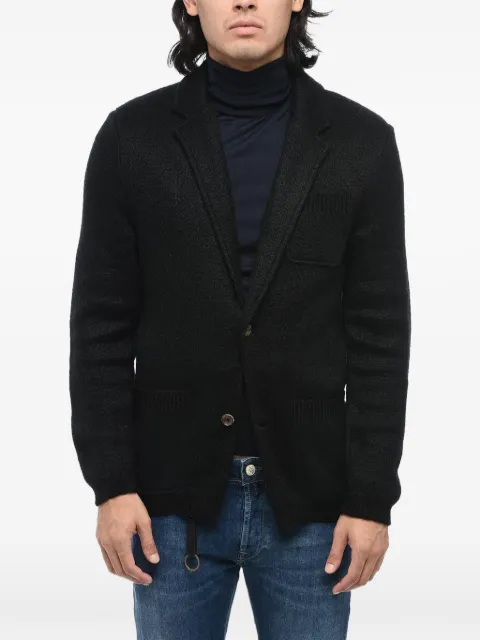 SUNHOUSE single-breasted black knit blazer