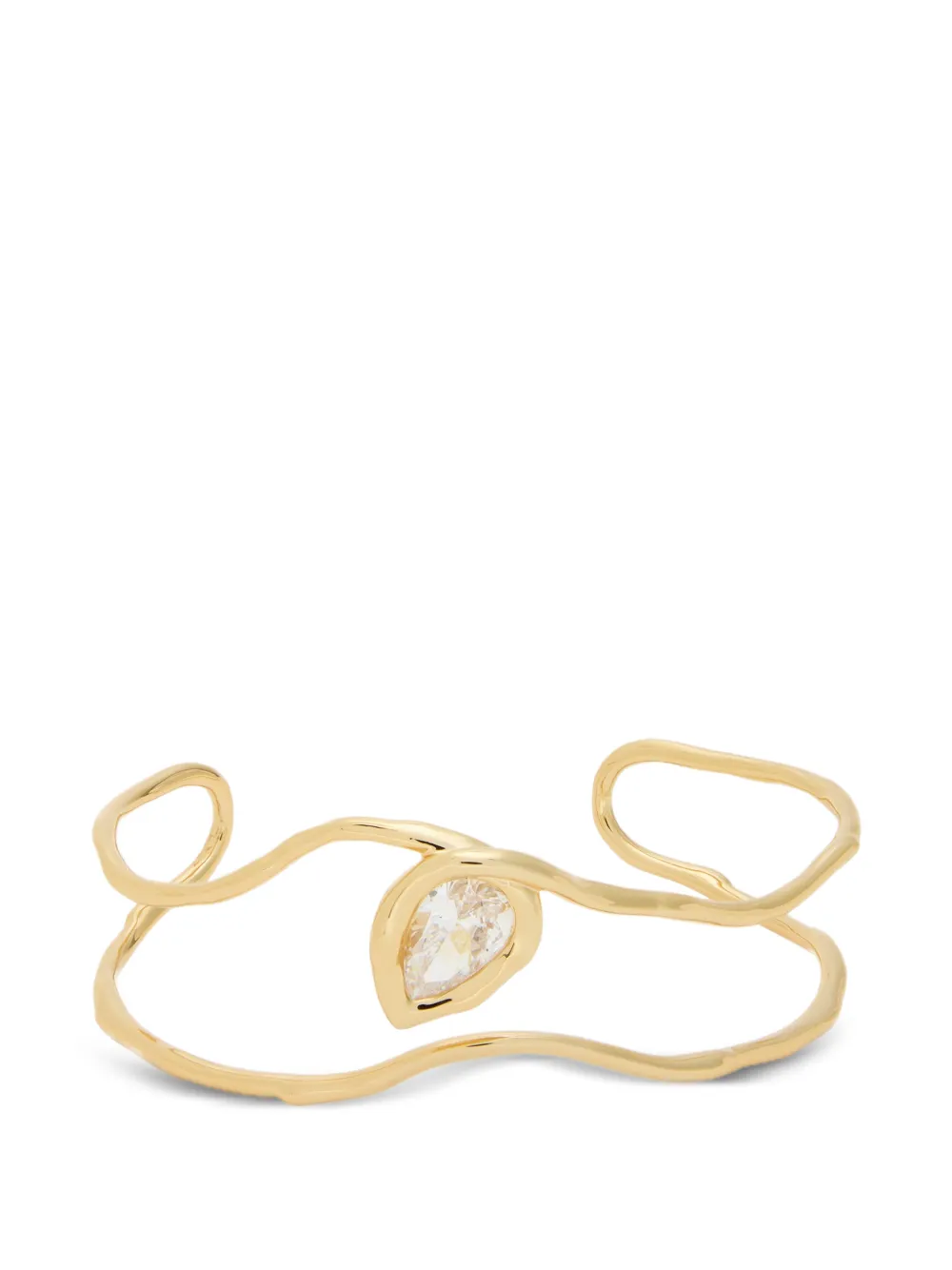 Alexis Bittar Asterales crystal-embellished wavy cuff bracelet - Oro