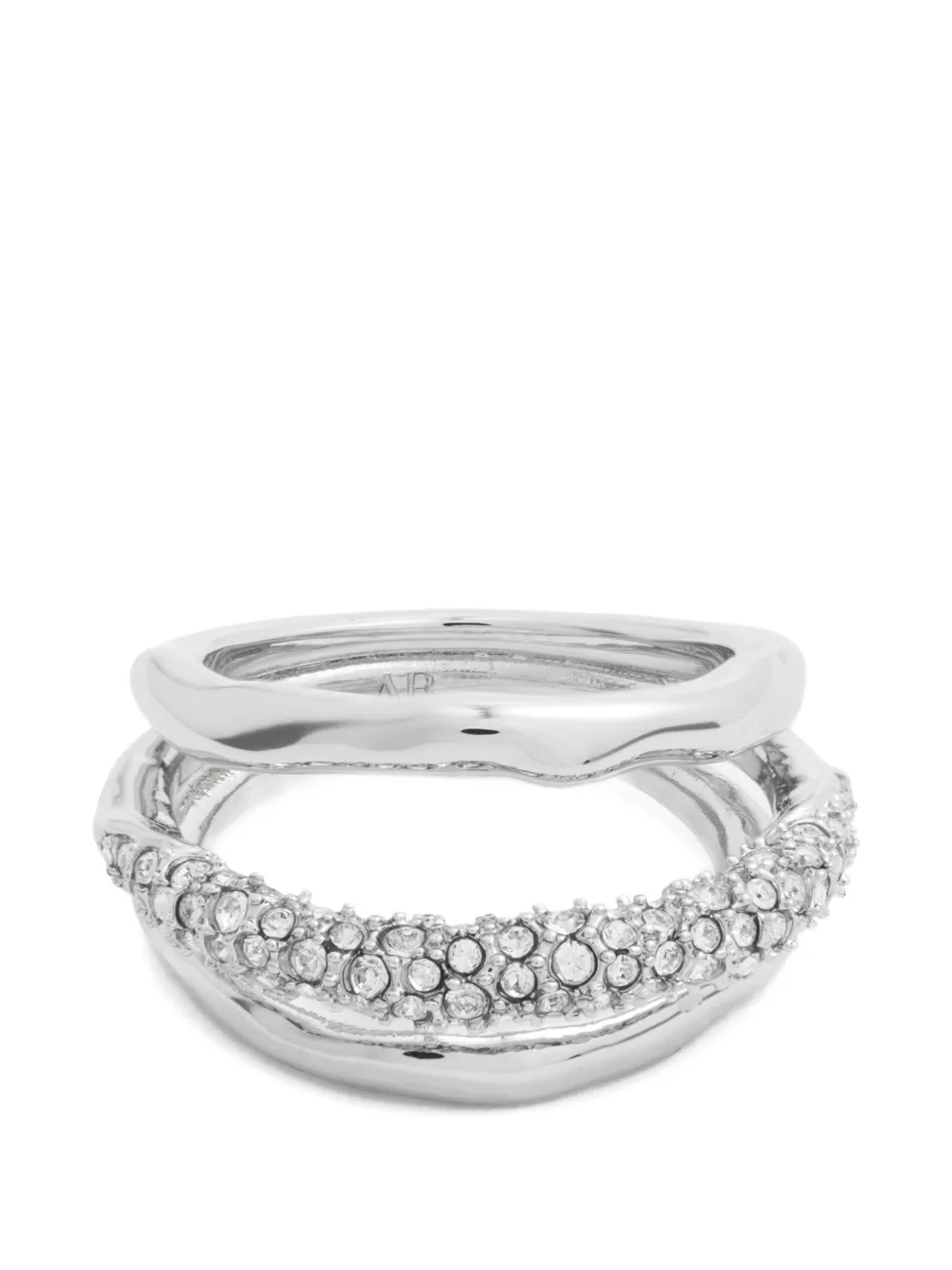Alexis Bittar Solanales crystal-embellished wavy rings - Argento