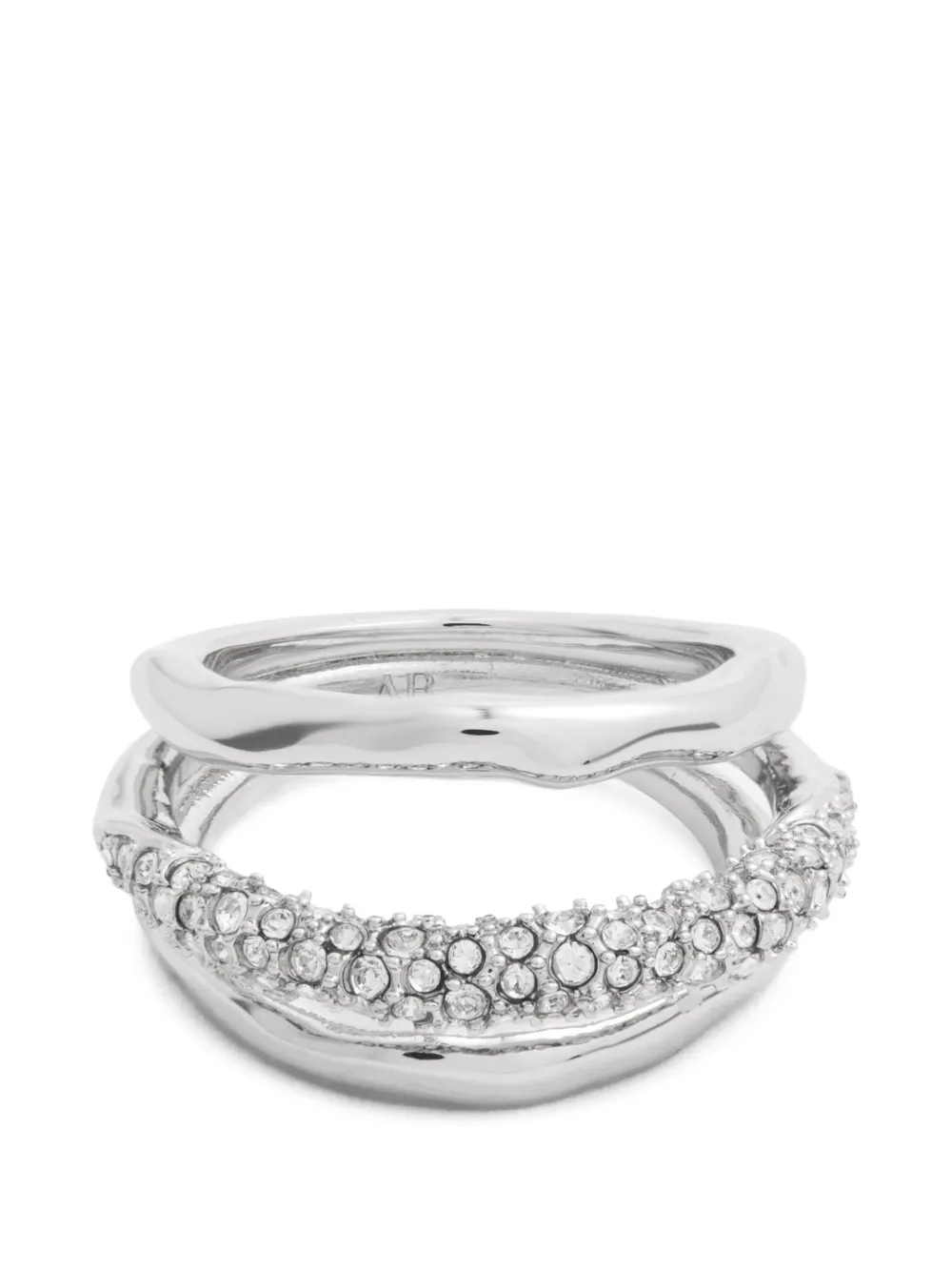 Alexis Bittar Solanales crystal-embellished wavy rings - Argento