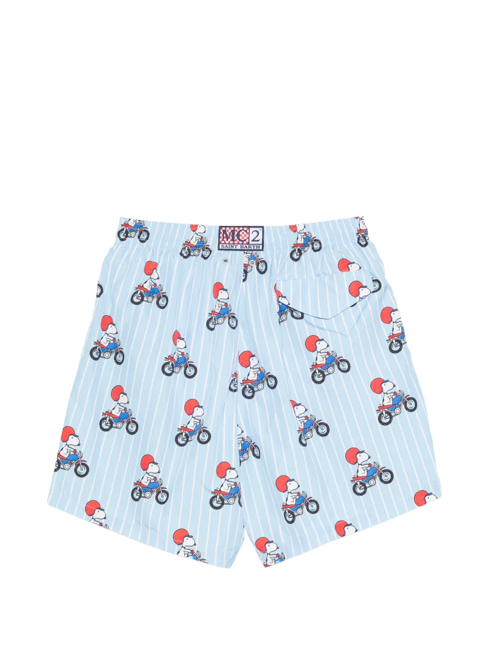 MC2 Saint Barth Gestreepte zwembroek met Snoopy-print Blauw