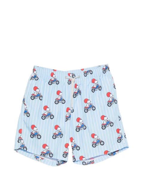 MC2 Saint Barth Snoopy-print striped swim shorts