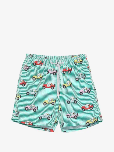 MC2 Saint Barth Gustavia striped graphic-print swim shorts