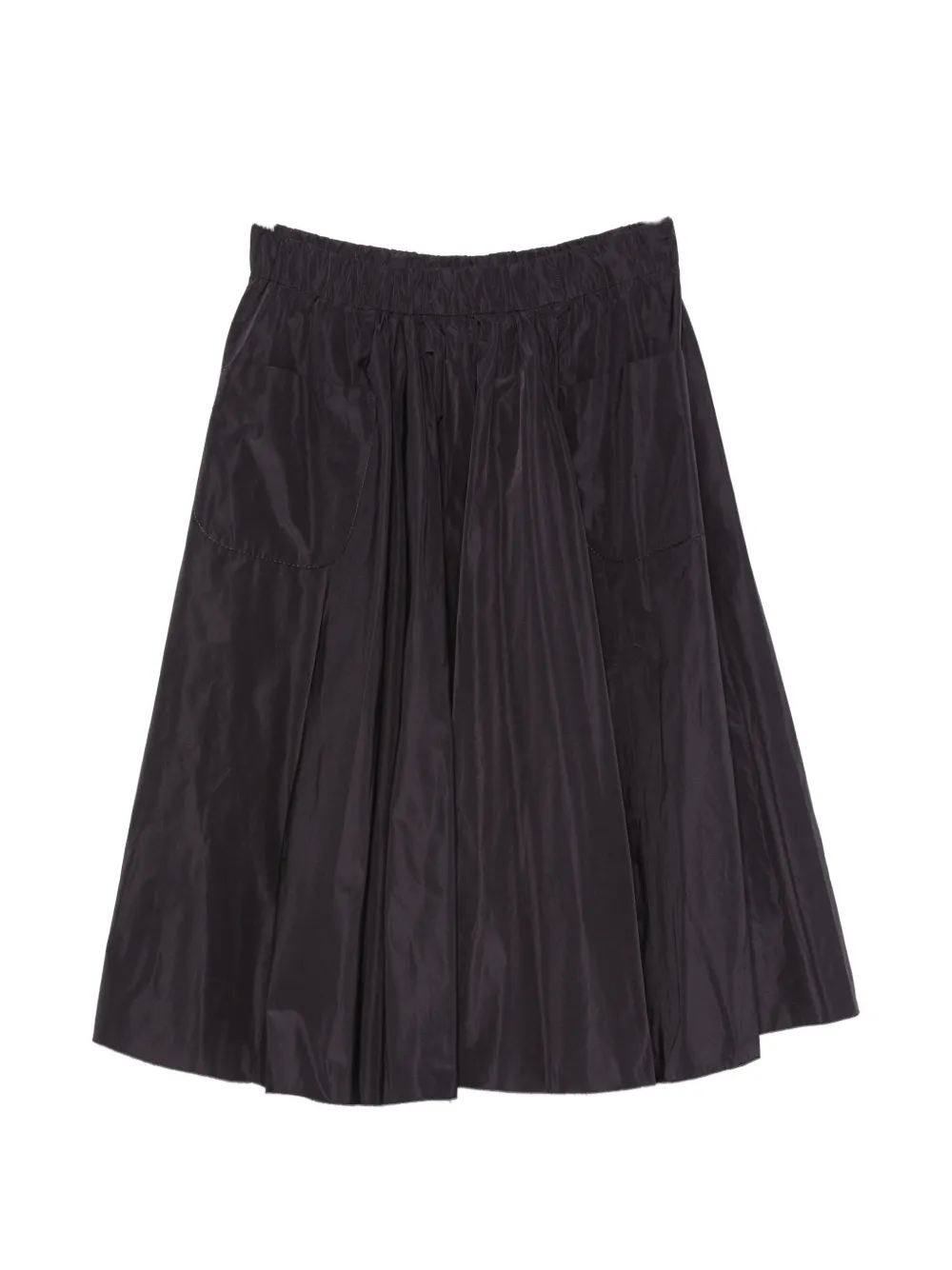 Susanne Bommer Patch-pocket Gathered Midi Skirt In Black