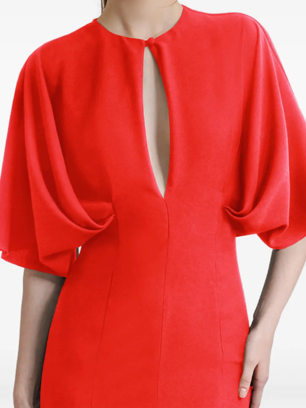 Gemy Maalouf Jurk met capemouwen en uitgesneden detail Rood