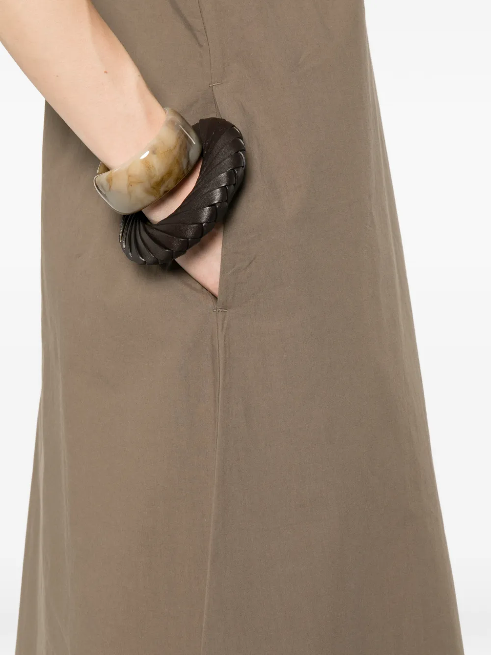 Matteau Maxi-jurk met spaghettibandjes en vierkante hals Bruin
