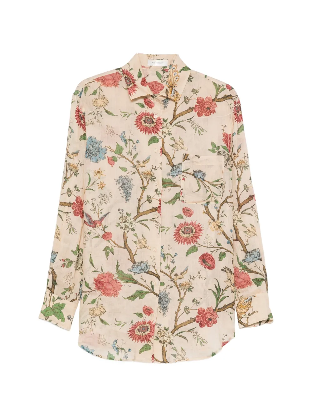 INTO THE EAST Morris Lapel floral long-sleeves shirt - Toni neutri