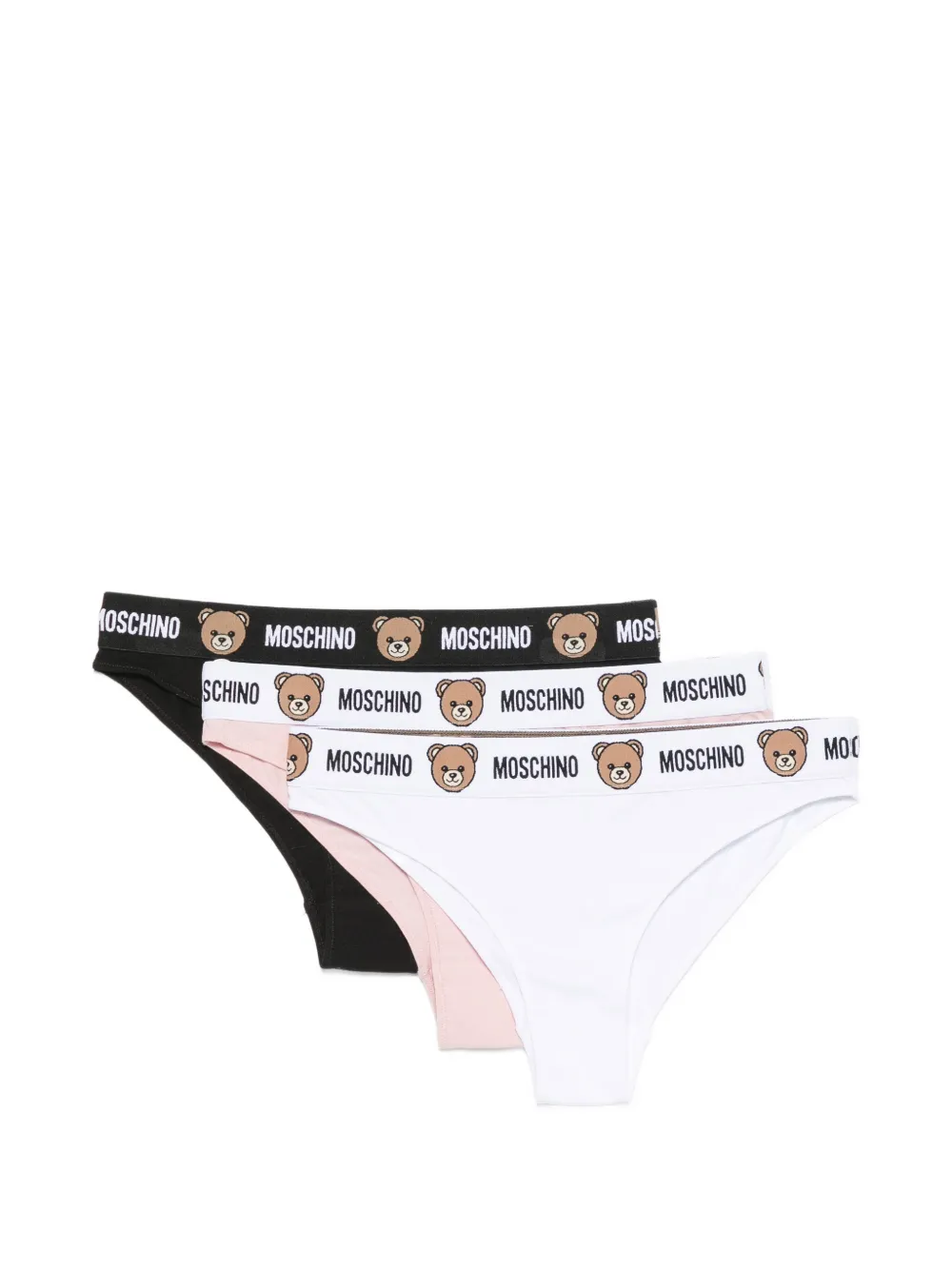 Moschino Teddy Bear logo-waistband briefs set (set of three) - Nero