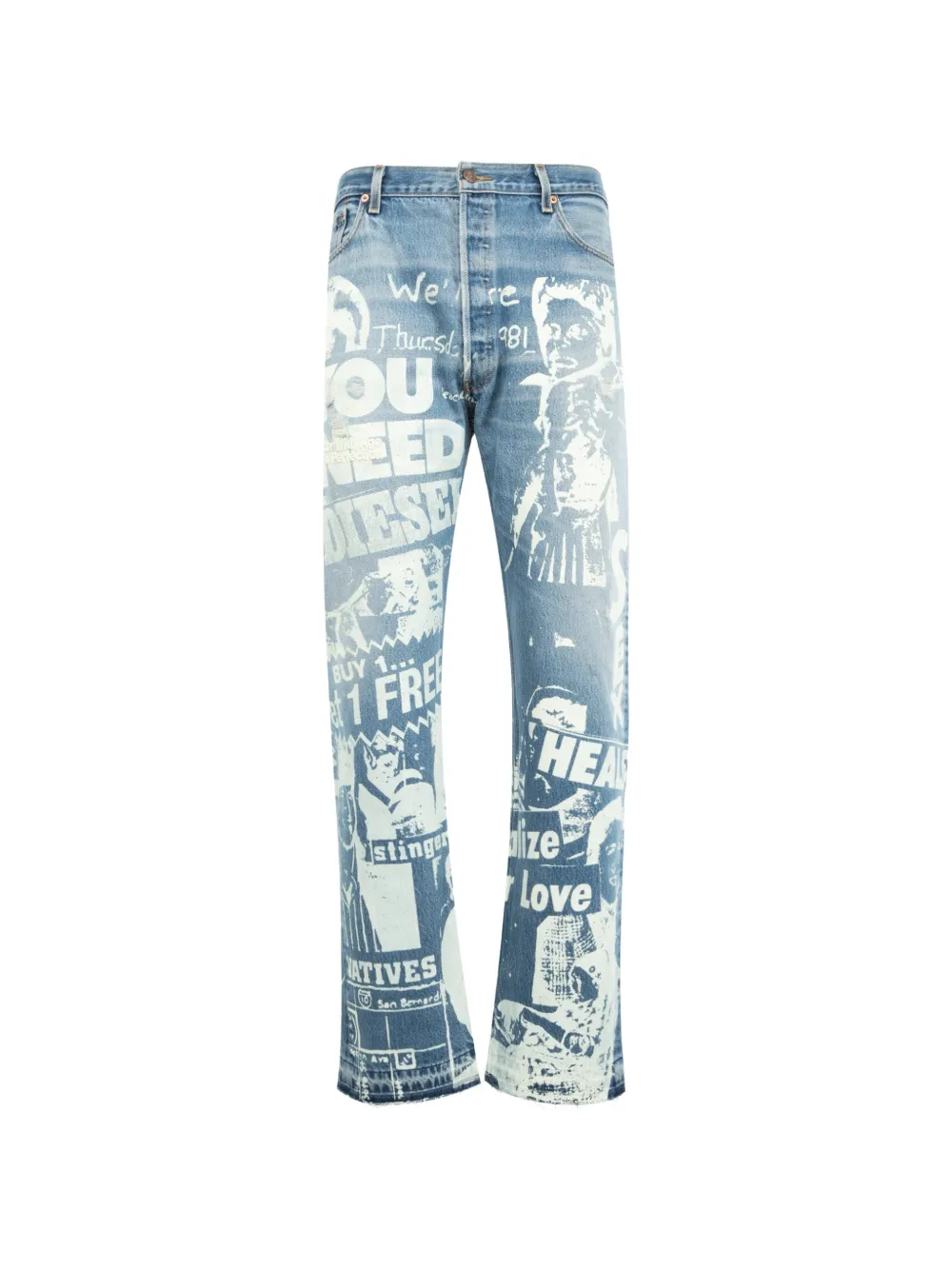 Better with Age Therapy graphic-print jeans - Blu
