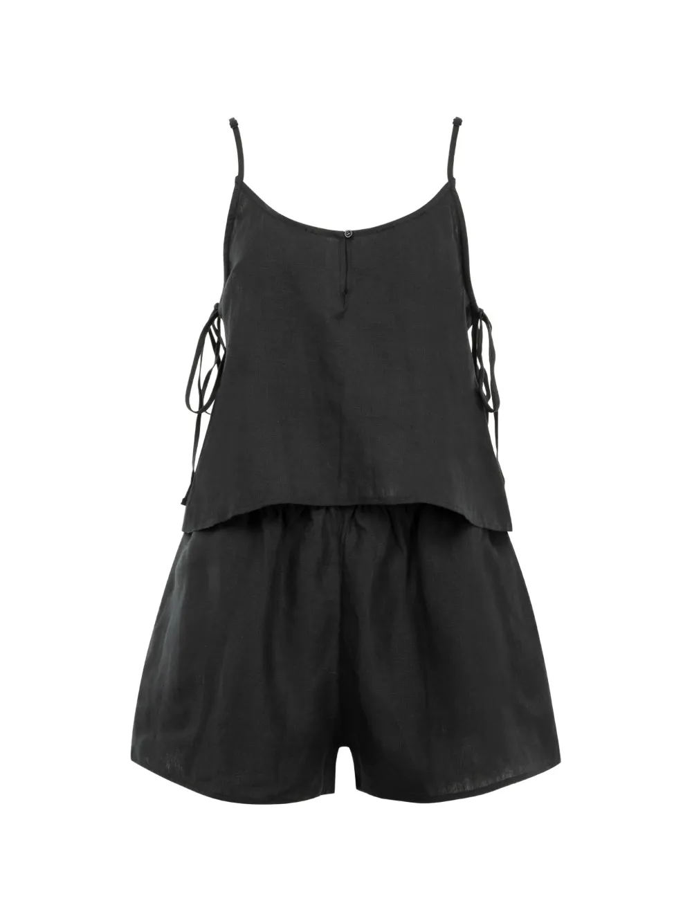 Deiji Studios V-neck side-tie top and shorts set (set of two) - Schwarz