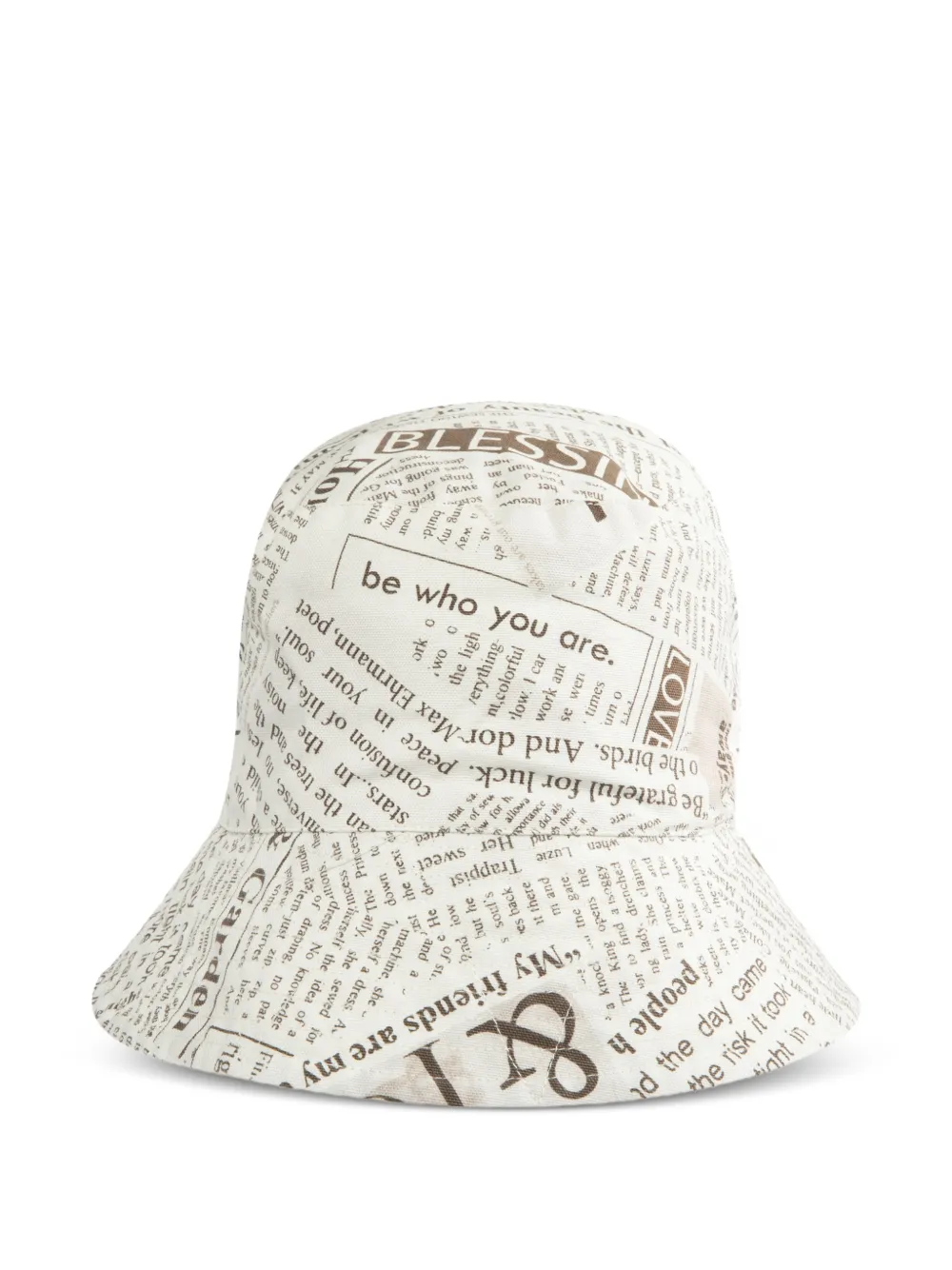 Engineered Garments newspaper-print canvas bucket hat - Toni neutri