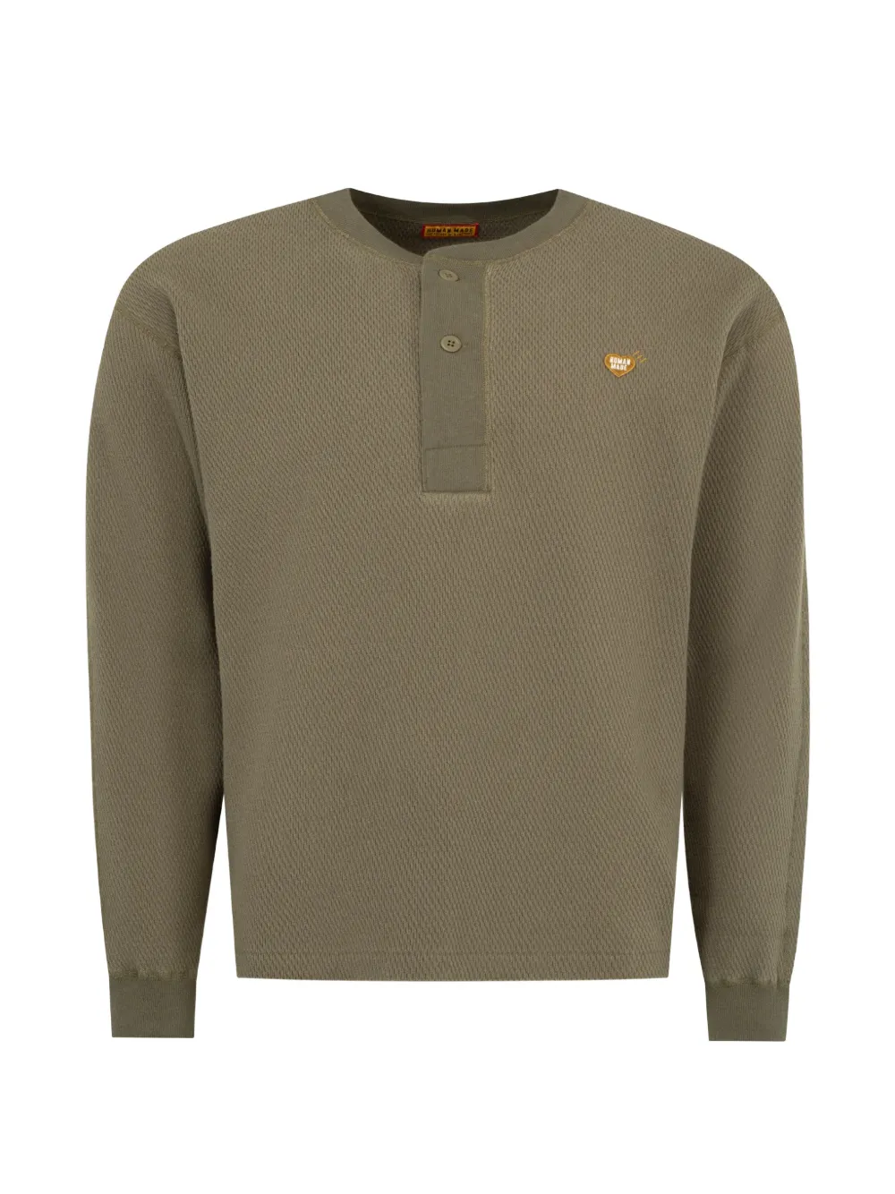 Human Made waffle-knit henley top - Verde