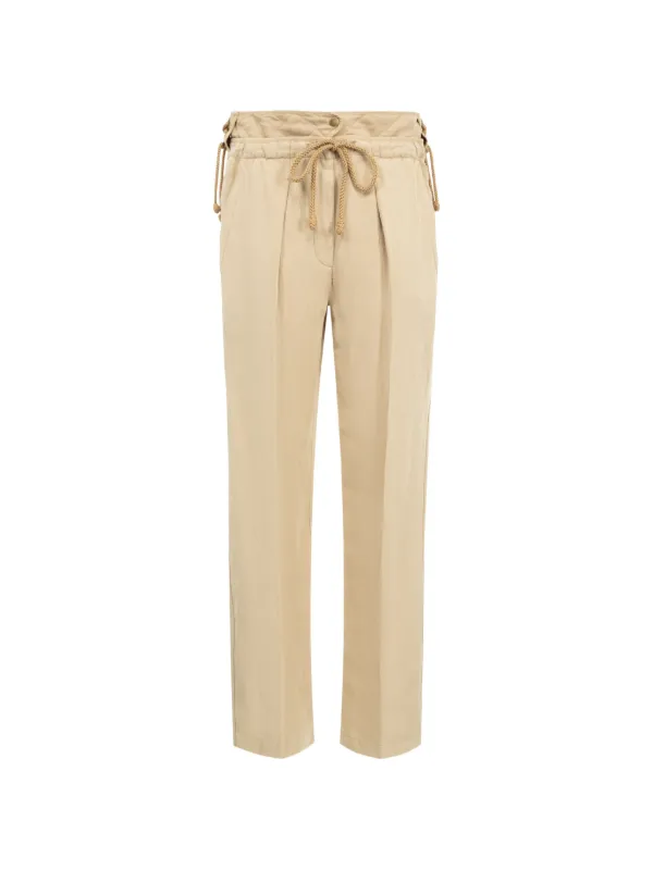 Isabel Marant Sharon-gd Lace-up Straight-leg Trousers in Neutrals
