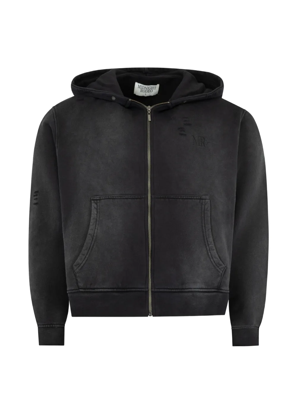 MIDNIGHT RODEO distressed zip-up hoodie - Black