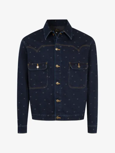 Needles chamarra de mezclilla con estrellas en jacquard