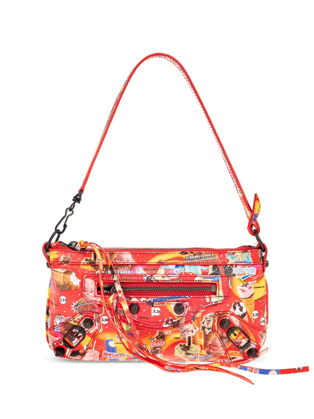 Balenciaga Borsa a spalla Le City con stampa grafica - Rosso