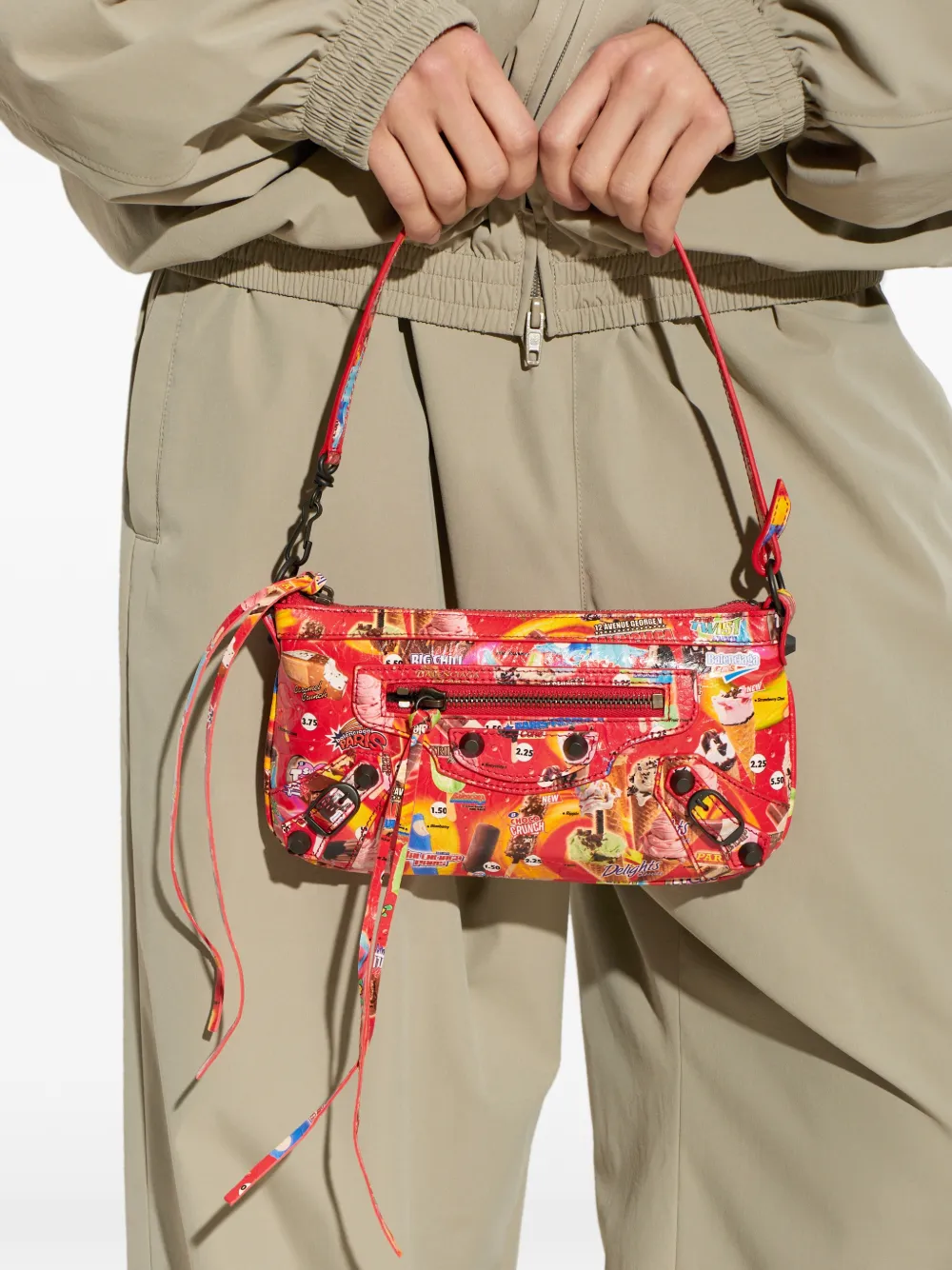 Balenciaga Le City schoudertas met grafische print Rood