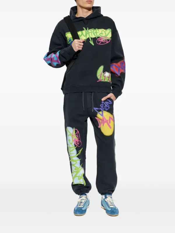 DSQUARED2 graffiti-print Hoodie | Black | FARFETCH