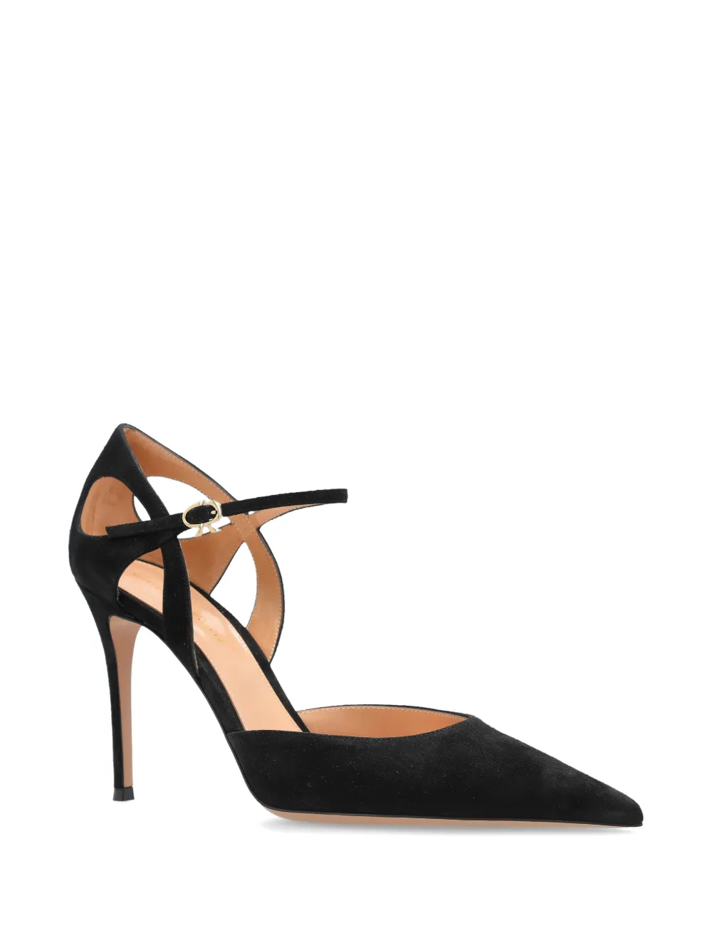 Gianvito Rossi Camnero suede pointed-toe pumps Zwart