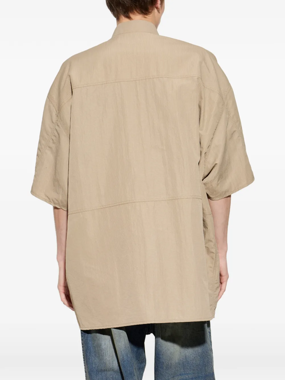 Balenciaga Overhemd met zak en korte mouwen Beige