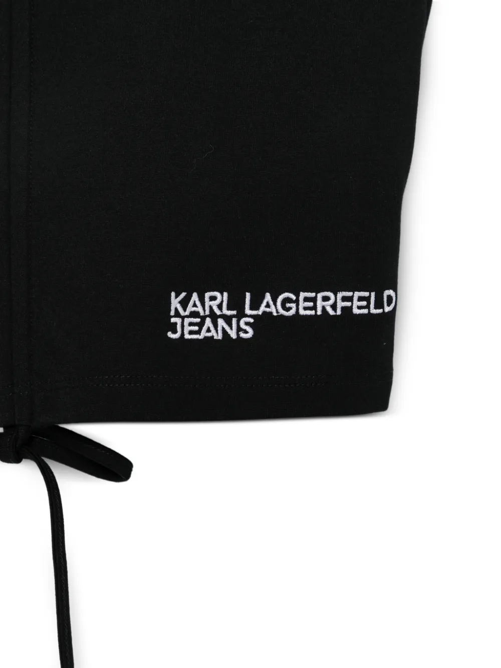 Karl Lagerfeld Jeans Top met contrasterende afwerking en trekkoord Zwart