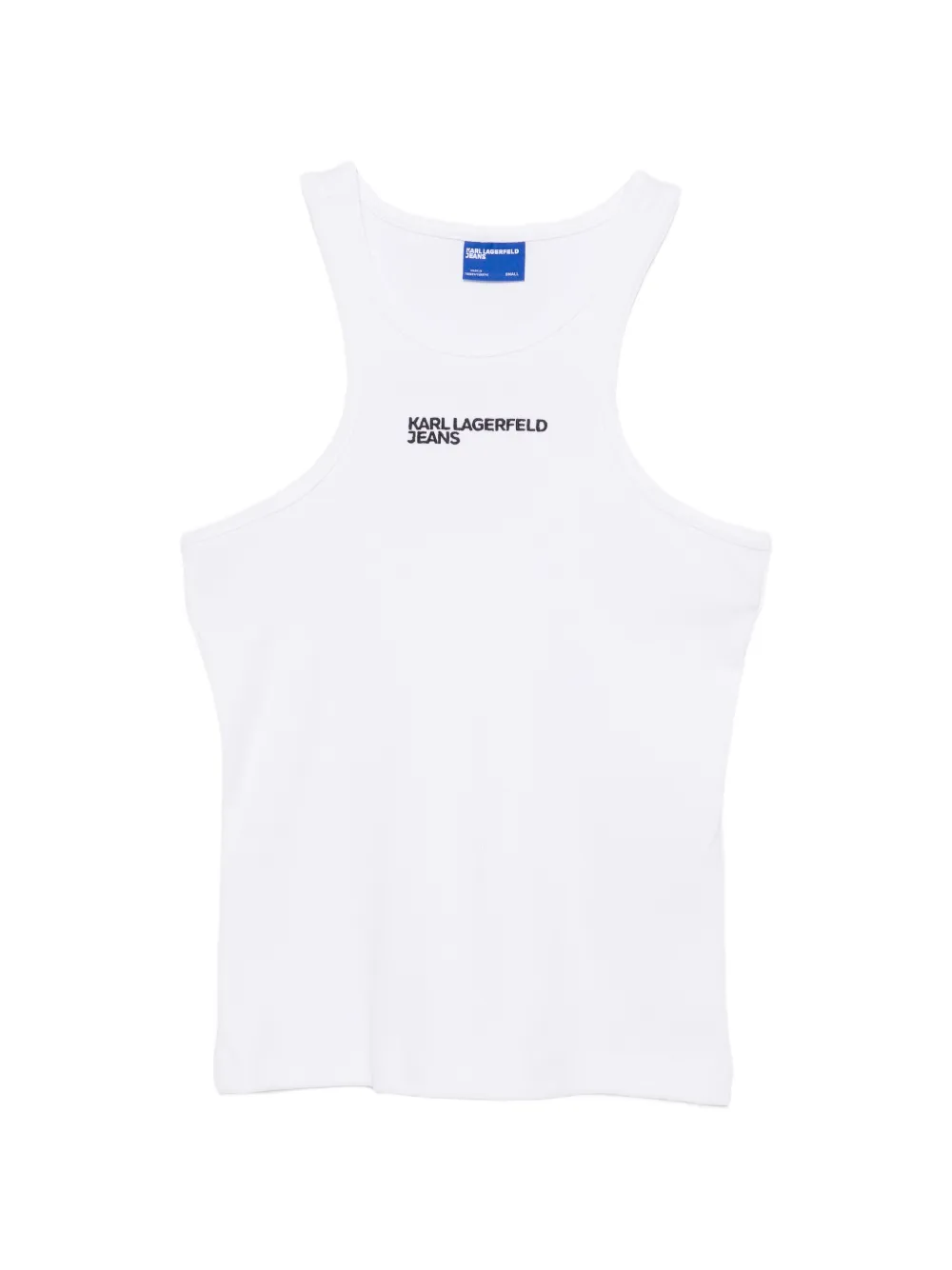 Karl Lagerfeld Jeans logo-print ribbed tank top - Bianco