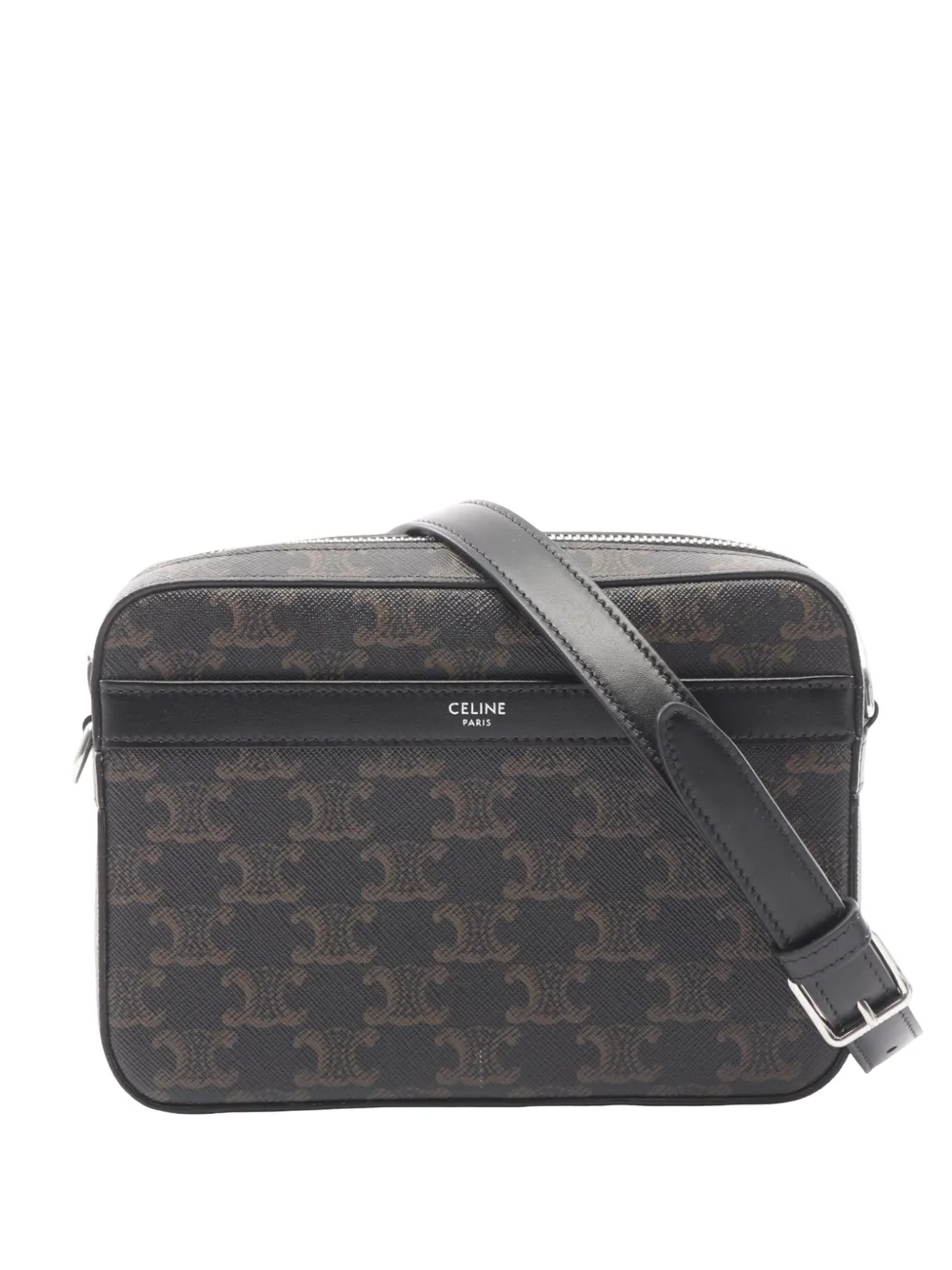 Celine Pre-Owned 2021-2026 Small Coated Canvas Triomphe crossbody bag - Schwarz