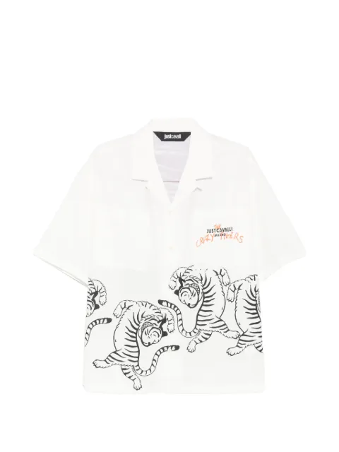 Just Cavalli tiger-print short-sleeve shirt